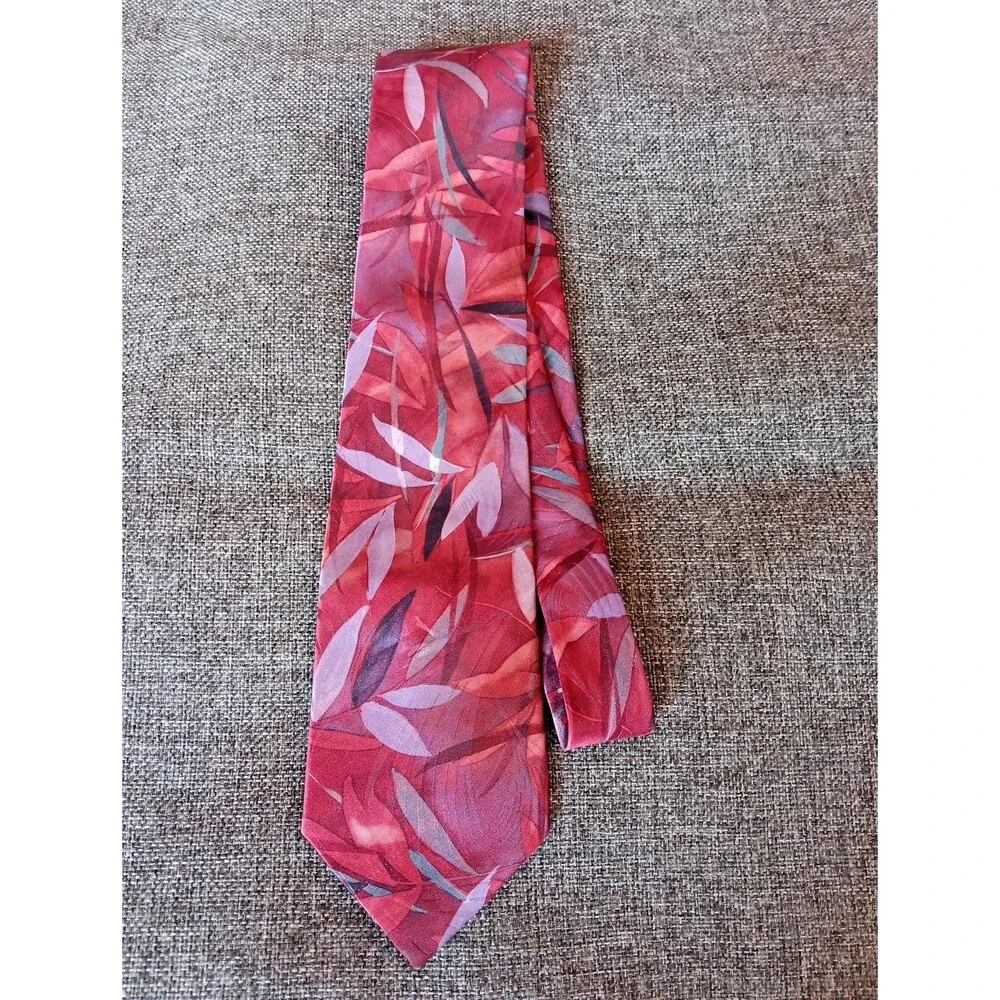 Tie 70s 80s 90s Y2K Mens Cabralli Red Purple 3.5 Wide 56 Long